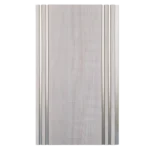 Light grey geometric wall panel with silver trim