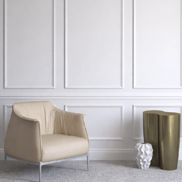 Wall furnished with MDF wall panel