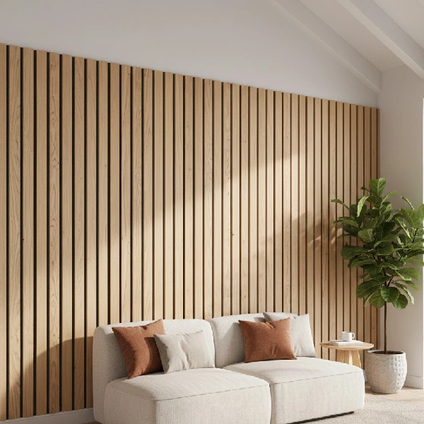 Wooden Wall Panel installed in the living area