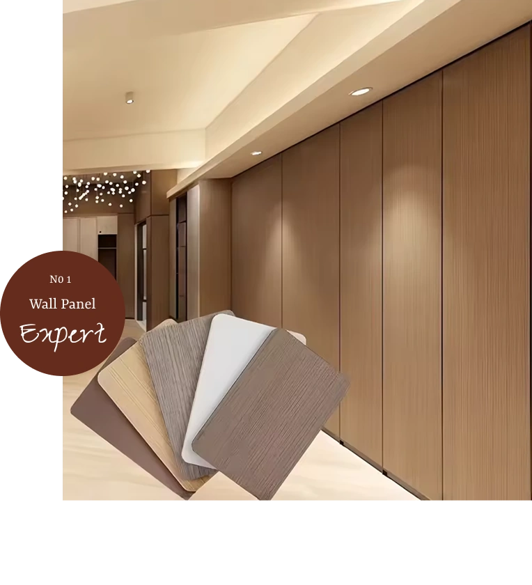 smooth wood-grain wall panels installed in a light-filled interior